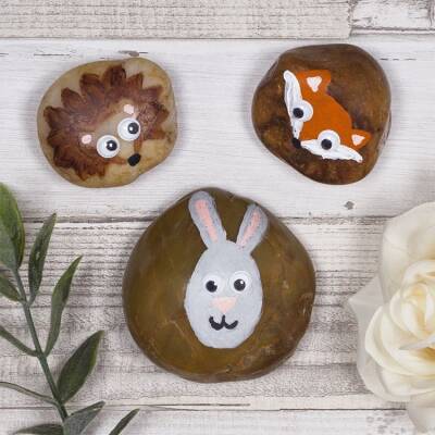Woodland Animal Stones craft activity