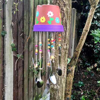 Flower Pot Wind Chime craft activity