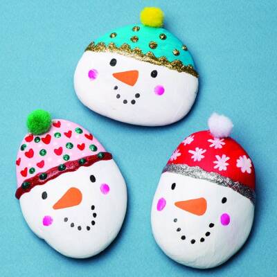 Snowman Stones craft activity