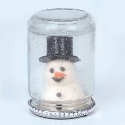 Snowman Glitter Storm Jar craft activity