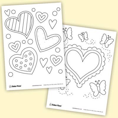Colour-in Hearts craft activity
