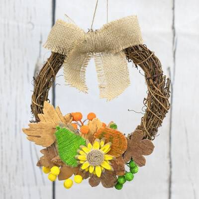 Rattan Harvest Wreath craft activity