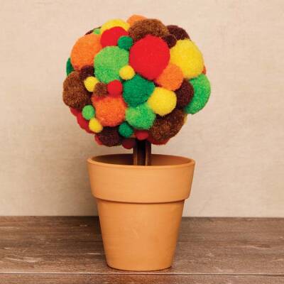 Autumn Pom Pom Tree craft activity