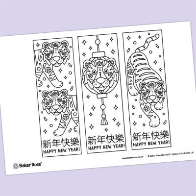 Chinese New Year Tiger Bookmarks craft activity