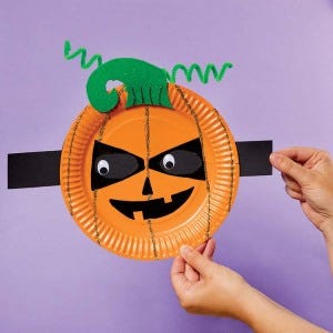 Moving Eye Pumpkin Plate craft activity
