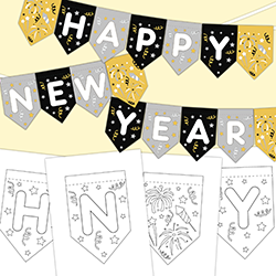 Happy New Year Bunting craft activity