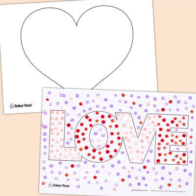 Valentine’s Day Dot Paintings craft activity