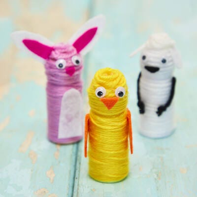 Wooden Doll Easter Animals craft activity