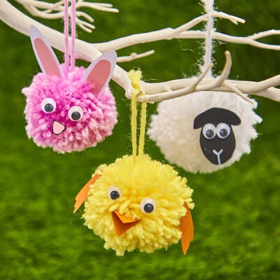 Mini Pom-Pom Easter Animals craft activity