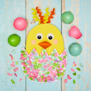 Cracked Egg Easter Chick craft activity