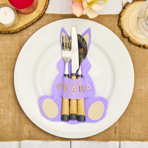 Felt Bunny Cutlery Holder craft activity