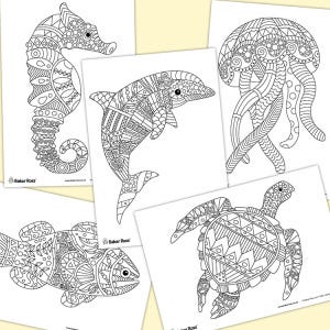 Sealife Mindfulness Colouring Pictures craft activity
