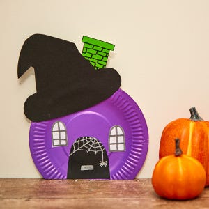 Paper Plate Witch House craft activity