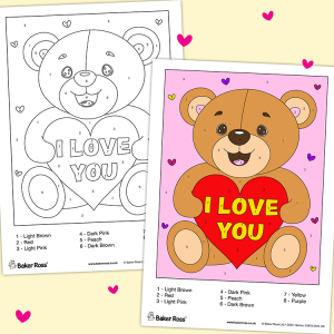 Valentine’s Day Colour By Numbers craft activity