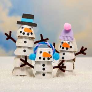 Egg Carton Snowman craft activity