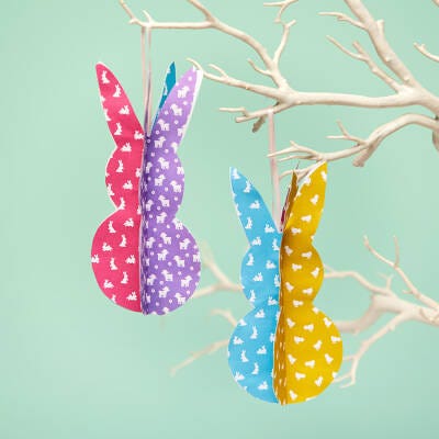 Pastel Hanging Bunny Decoration craft activity